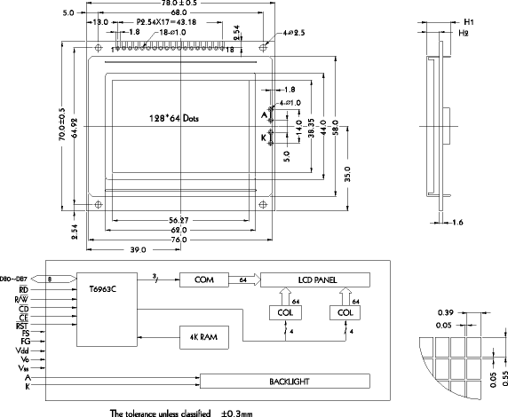 LCD- PG-12864-F